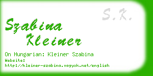 szabina kleiner business card